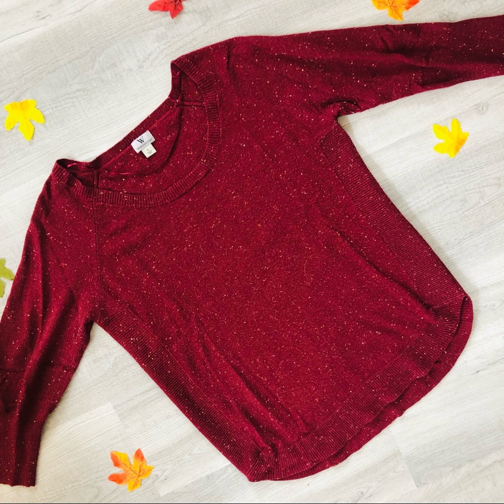 Worthington Scoop Neck Burgundy Sweater